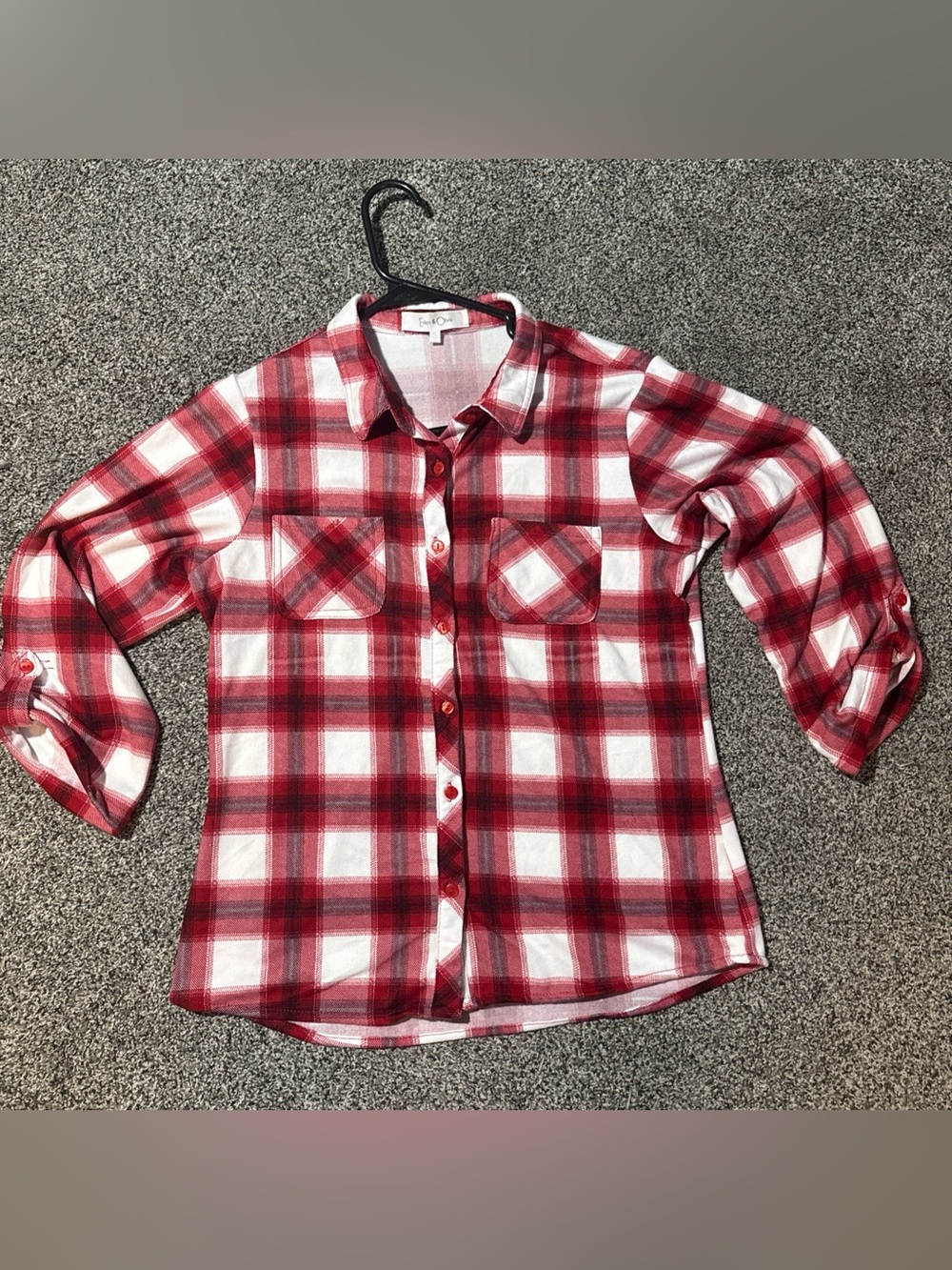 Eden & Olivia Top Shirt Flannel Lumberjack Long-Sleeve Button Down Size PL